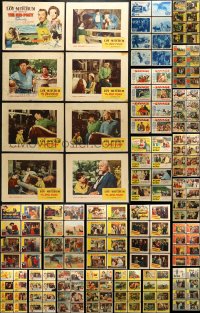 7m090 LOT OF 192 LOBBY CARDS 1940s-1950s complete sets from a variety of different movies!