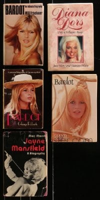7m174 LOT OF 5 SEXY STARS ACTRESS BIOGRAPHY HARDCOVER BOOKS 1970s-1980s Brigitte Bardot & Dors!