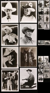 7m284 LOT OF 26 8X10 REPRO PHOTOS OF COWBOY MOVIE ACTORS 1980s great portraits of western stars!