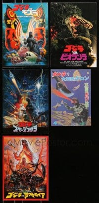7m129 LOT OF 5 RUBBERY MONSTER JAPANESE PROGRAMS 1980s-1990s Godzilla, Mothra & more!