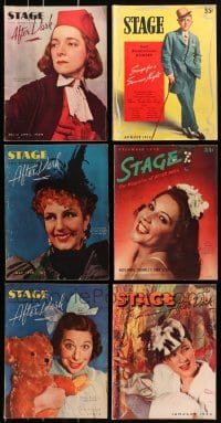 7m152 LOT OF 6 STAGE MAGAZINES 1938-1939 The Magazine of After Dark, great cover images!