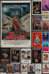 7m051 LOT OF 91 FOLDED ONE-SHEETS 1970s-1980s great images from a variety of different movies!