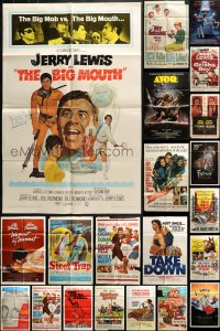 7m058 LOT OF 78 FOLDED ONE-SHEETS 1940s-1980s great images from a variety of different movies!