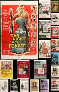 7m050 LOT OF 92 FOLDED ONE-SHEETS 1950s-1980s great images from a variety of different movies!