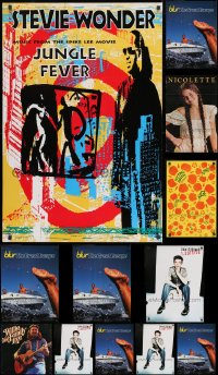 7m348 LOT OF 17 MOSTLY UNFOLDED MUSIC POSTERS 1970s-1990s a variety of great images!