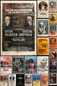 7m070 LOT OF 62 FOLDED ONE-SHEETS 1970s-1980s great images from a variety of different movies!