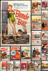 7m047 LOT OF 113 FOLDED ONE-SHEETS 1950s-1980s great images from a variety of different movies!