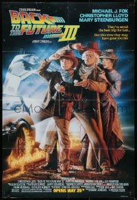7p034 BACK TO THE FUTURE III advance DS 1sh 1990 Michael J. Fox, Chris Lloyd, Zemeckis, Drew art!