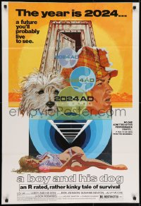 7p057 BOY & HIS DOG 1sh 1975 cool Robert Tanenbaum sci-fi artwork with sexy half-dressed babe!