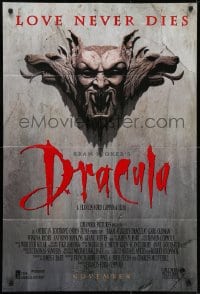7p060 BRAM STOKER'S DRACULA advance DS 1sh 1992 Francis Ford Coppola, Oldman & Ryder, unrated!