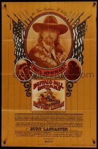 7p077 BUFFALO BILL & THE INDIANS advance 1sh 1976 art of Paul Newman as William F. Cody by McMacken!