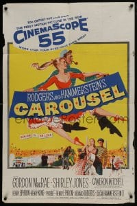 7p098 CAROUSEL 1sh 1956 Shirley Jones, Gordon MacRae, Rodgers & Hammerstein musical!