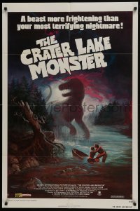 7p147 CRATER LAKE MONSTER 1sh 1977 Wil art of the dinosaur more frightening than your nightmares!