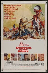 7p164 CUSTER OF THE WEST style A 1sh 1968 Shaw, Battle of Little Big Horn, Frank McCarthy!