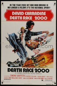 7p182 DEATH RACE 2000 1sh 1975 hit & run driving is no longer a felony, it's a national sport!