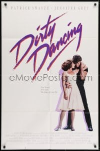7p206 DIRTY DANCING 1sh 1987 great classic image of Patrick Swayze & Jennifer Grey dancing!