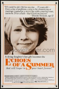 7p227 ECHOES OF A SUMMER 1sh 1976 great super close portrait of young dying Jodie Foster!