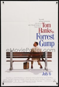 7p281 FORREST GUMP advance DS 1sh 1994 Tom Hanks sits on bench, Robert Zemeckis classic!