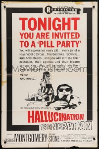 7p343 HALLUCINATION GENERATION 1sh 1967 Beatniks, Sickniks & Acid-Heads are bizarre, weird & wild!