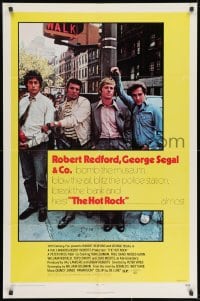 7p372 HOT ROCK 1sh 1972 Robert Redford, George Segal, cool cast portrait on the street!