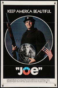 7p417 JOE 1sh 1970 Peter Boyle w/shotgun, American flag, and hippie target, drugs!