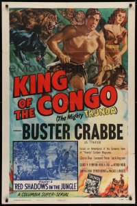 7p433 KING OF THE CONGO chapter 2 1sh 1952 Crabbe as The Mighty Thunda, art by Glenn Cravath!