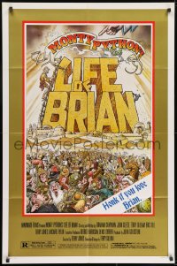7p454 LIFE OF BRIAN style B 1sh 1979 Monty Python, Stout art, Graham Chapman, honk if you love him!