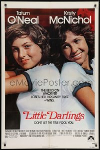 7p457 LITTLE DARLINGS 1sh 1980 Tatum O'Neal & Kristy McNichol make a bet to lose their virginity!