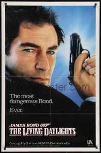 7p462 LIVING DAYLIGHTS teaser 1sh 1987 Timothy Dalton as the most dangerous James Bond ever!