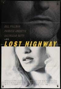 7p471 LOST HIGHWAY 1sh 1997 David Lynch, split image of Bill Pullman & Patricia Arquette!