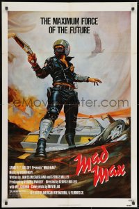 7p477 MAD MAX 1sh 1980 George Miller post-apocalyptic classic, Garland art of Mel Gibson!