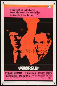 7p481 MADIGAN 1sh 1968 Richard Widmark, Henry Fonda, Don Siegel directed!