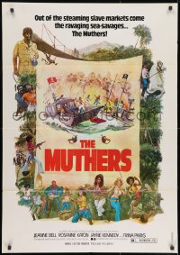 7p537 MUTHERS 1sh 1976 blaxploitation, wild action artwork of female heroes!