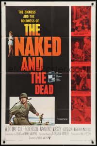 7p543 NAKED & THE DEAD 1sh 1958 from Norman Mailer's novel, Aldo Ray in World War II!