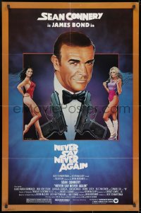 7p555 NEVER SAY NEVER AGAIN 1sh 1983 art of Sean Connery as James Bond 007 by Obrero!