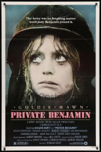 7p646 PRIVATE BENJAMIN 1sh 1980 funny image of depressed soldier Goldie Hawn!