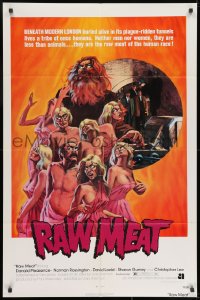 7p670 RAW MEAT 1sh 1973 beneath modern London buried alive in its plague-ridden tunnels!