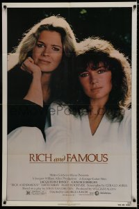 7p688 RICH & FAMOUS 1sh 1981 great portrait image of Jacqueline Bisset & Candice Bergen!
