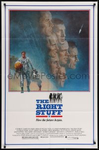 7p694 RIGHT STUFF 1sh 1983 great Tom Jung montage art of the first NASA astronauts!