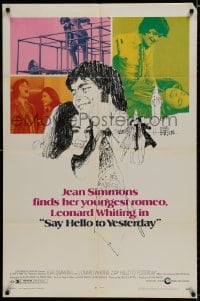 7p735 SAY HELLO TO YESTERDAY 1sh 1971 Jean Simmons & her youngest Romeo, Leonard Whiting!