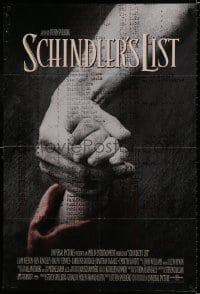 7p738 SCHINDLER'S LIST int'l DS 1sh 1993 Steven Spielberg World War II classic, Best Picture!