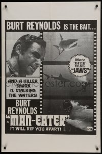 7p772 SHARK 1sh R1975 Burt Reynolds is the bait, more bite than Jaws, Man-Eater will rip you apart!