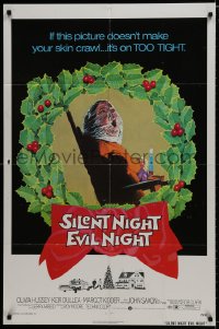 7p782 SILENT NIGHT EVIL NIGHT 1sh 1975 this gruesome image will surely make your skin crawl!