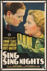 7p785 SING SING NIGHTS 1sh 1934 three men shoot a man to death, but which bullet killed him, rare!