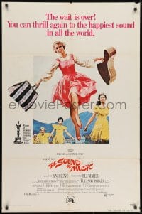 7p807 SOUND OF MUSIC 1sh R1973 classic Terpning art of Julie Andrews & top cast!