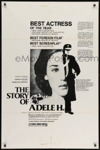 7p837 STORY OF ADELE H. 1sh 1975 Francois Truffaut's L'Histoire d'Adele H., Isabelle Adjani