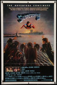 7p854 SUPERMAN II studio style 1sh 1981 Christopher Reeve, Terence Stamp, great image of villains!