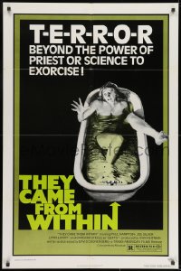 7p888 THEY CAME FROM WITHIN 1sh 1976 David Cronenberg, art of terrified girl in bath tub!