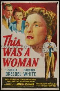 7p892 THIS WAS A WOMAN 1sh 1948 Tim Whelan directed, Sonia Dresdel is a psycho killer!