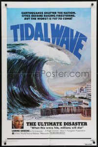7p904 TIDAL WAVE 1sh 1975 Nippon chinbotsu, art of the ultimate disaster in Tokyo by John Solie!